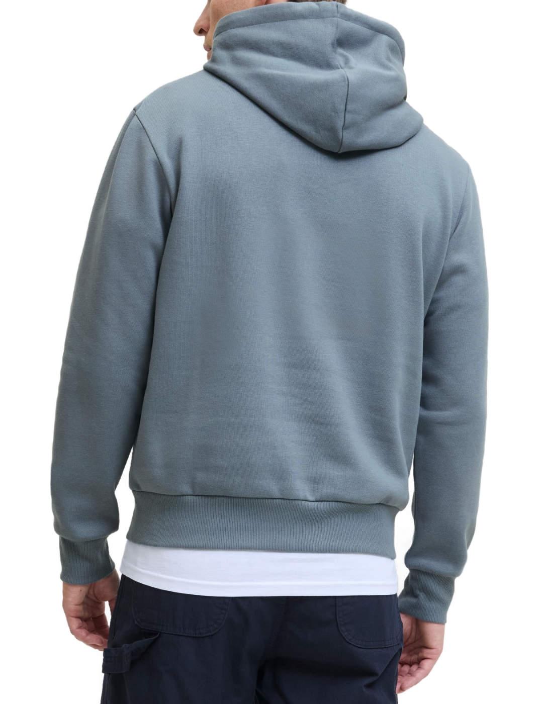 Sudadera Jack&Jones Pan azul grisáceo con capucha de hombre