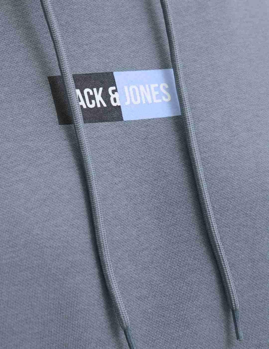 Sudadera Jack&Jones Pan azul grisáceo con capucha de hombre
