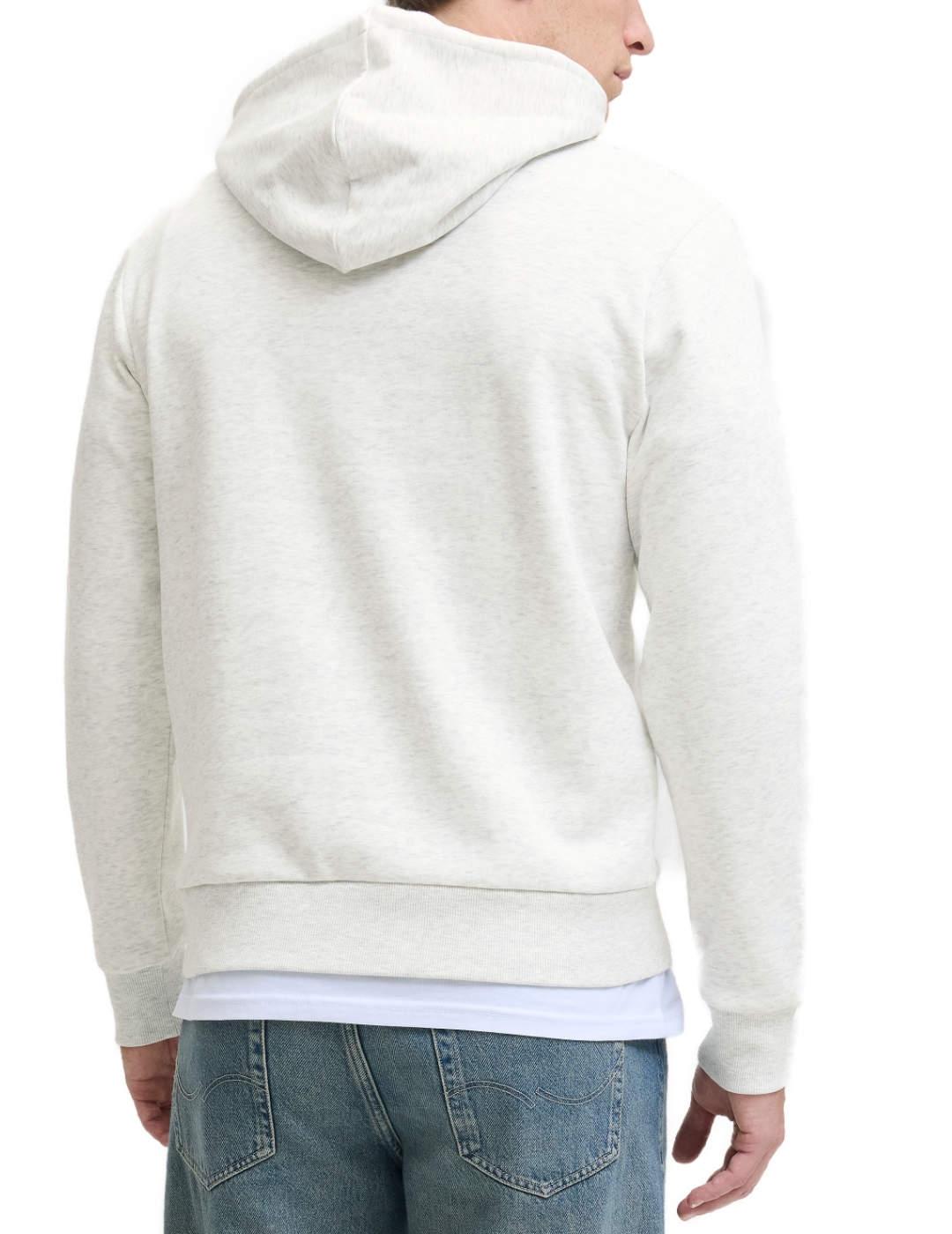 Sudadera Jack&Jones Pan blanca capucha manga larga de hombre