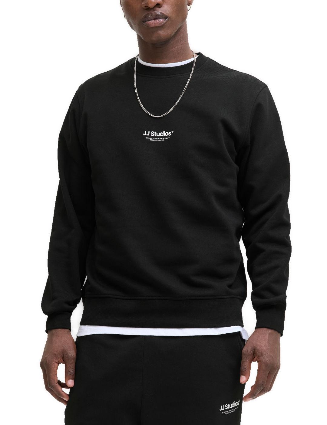 Sudadera Jack&Jones Soho negra sin capucha para hombre