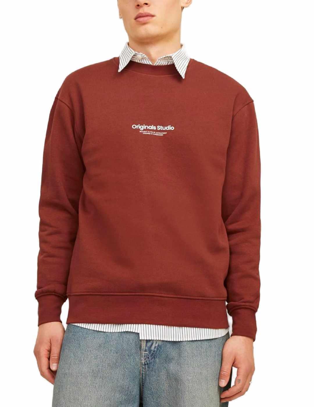 Sudadera Jack&Jones Vesterbro teja sin capucha para hombre