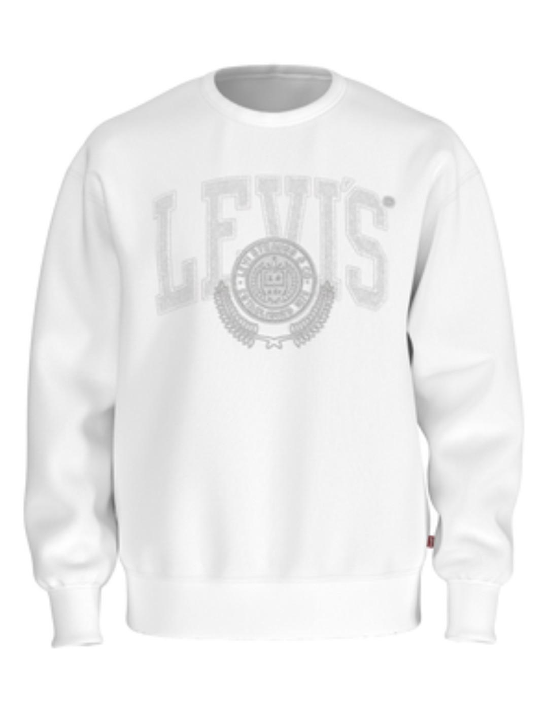 Sudadera Levi´s blanca gráfico gris sin capucha para hombre