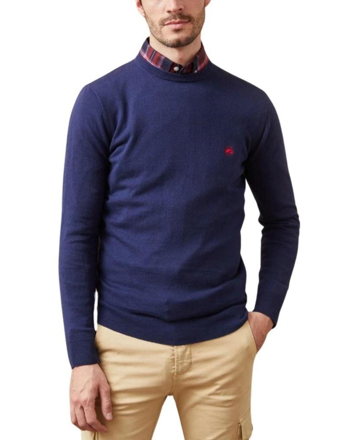 Jersey Altonadock punto azul marino logo slim para hombre