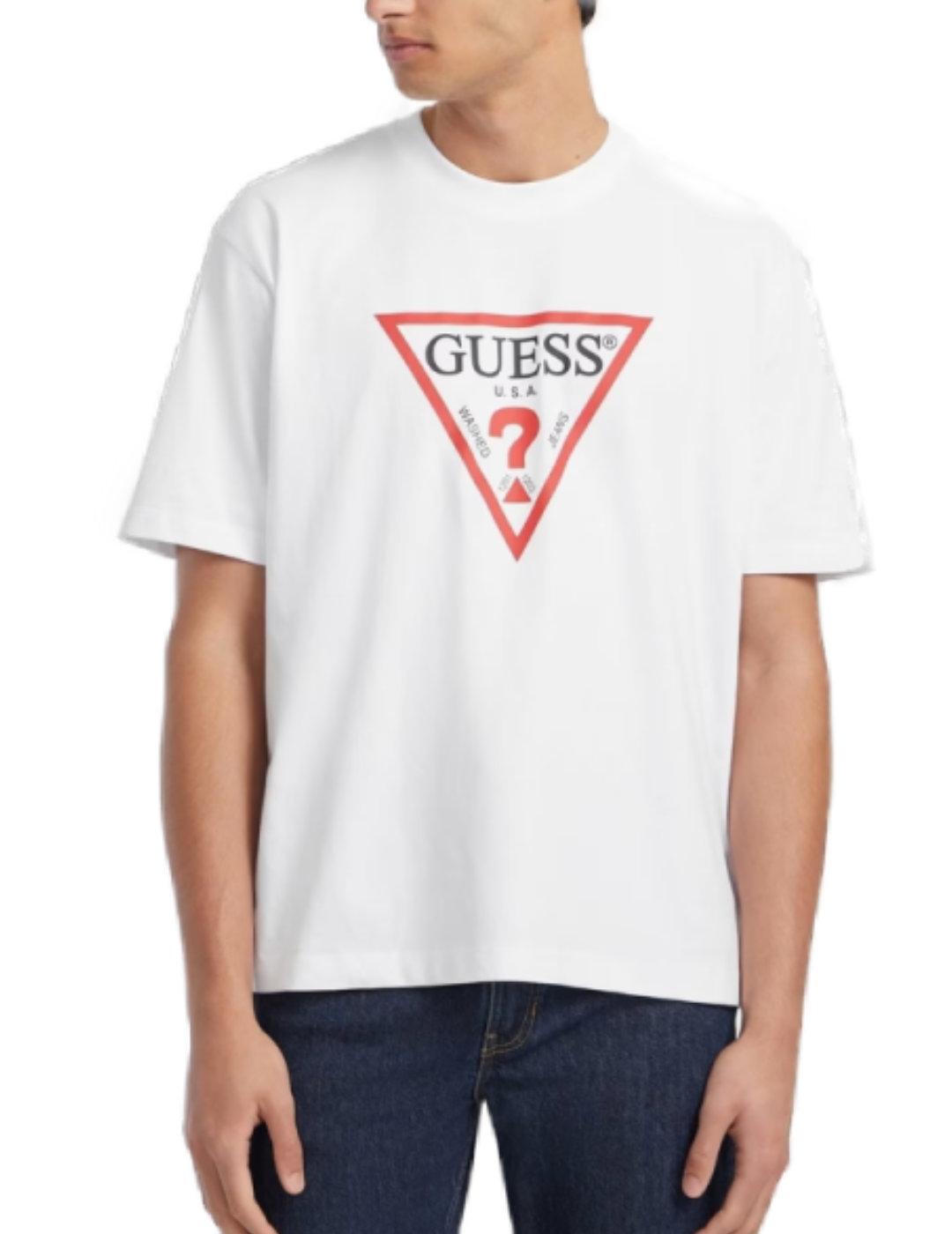 Camiseta Guess Iconic blanca manga corta para hombre