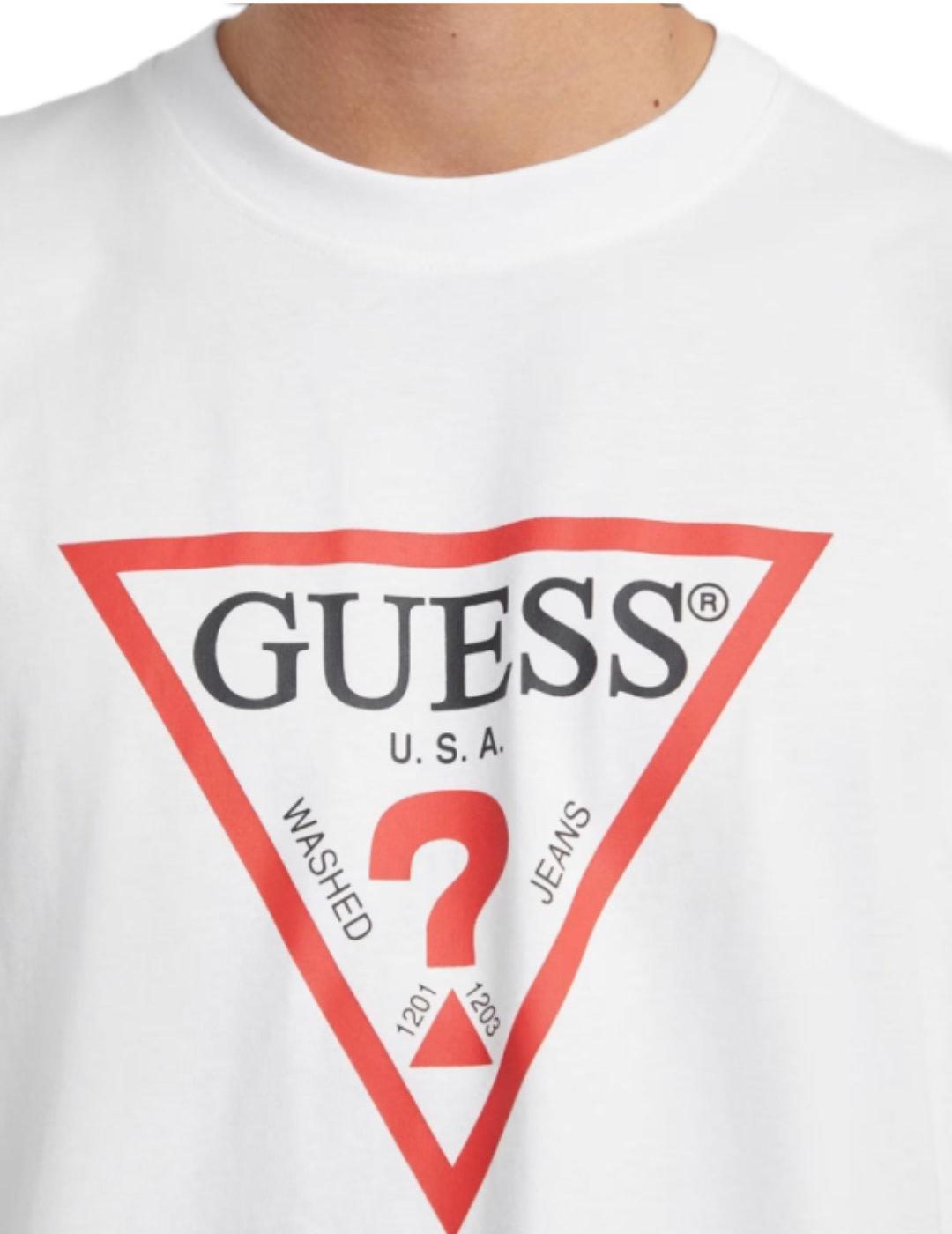 Camiseta Guess Iconic blanca manga corta para hombre