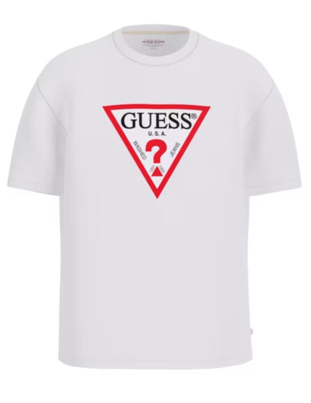 Camiseta Guess Iconic blanca manga corta para hombre