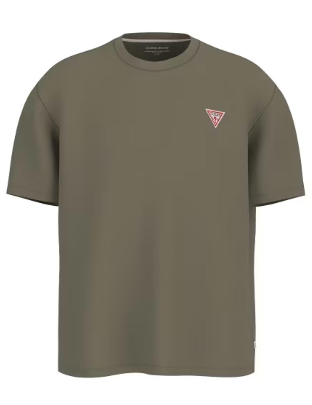 Camiseta Guess mini triángulo verde manga corta de hombre