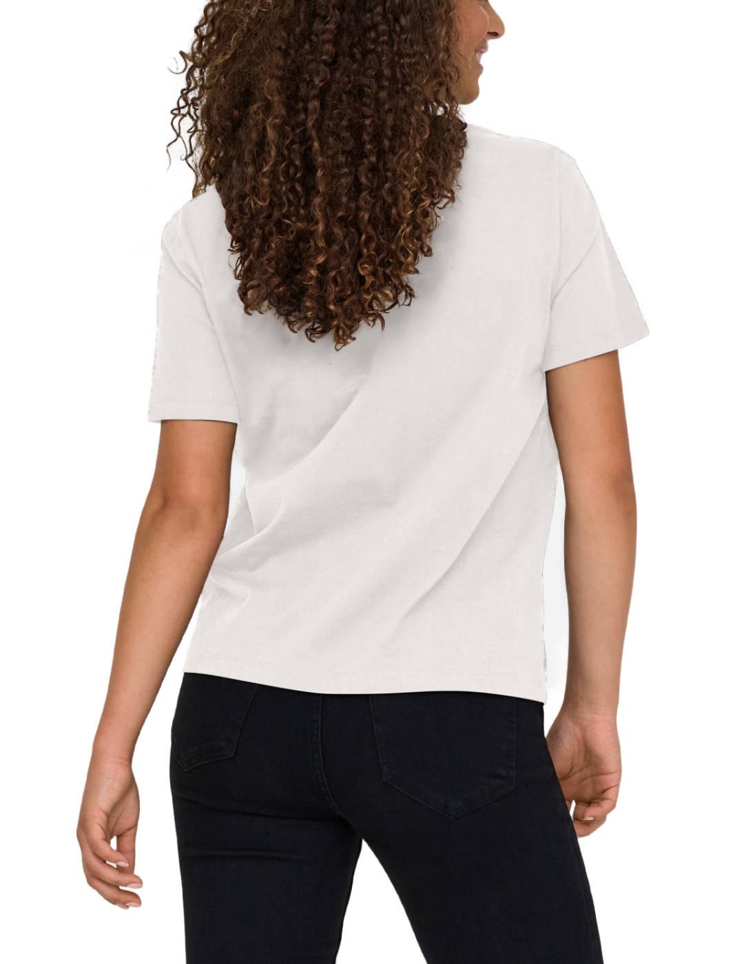 Camiseta Only Odessa blanca silueta manga corta para mujer