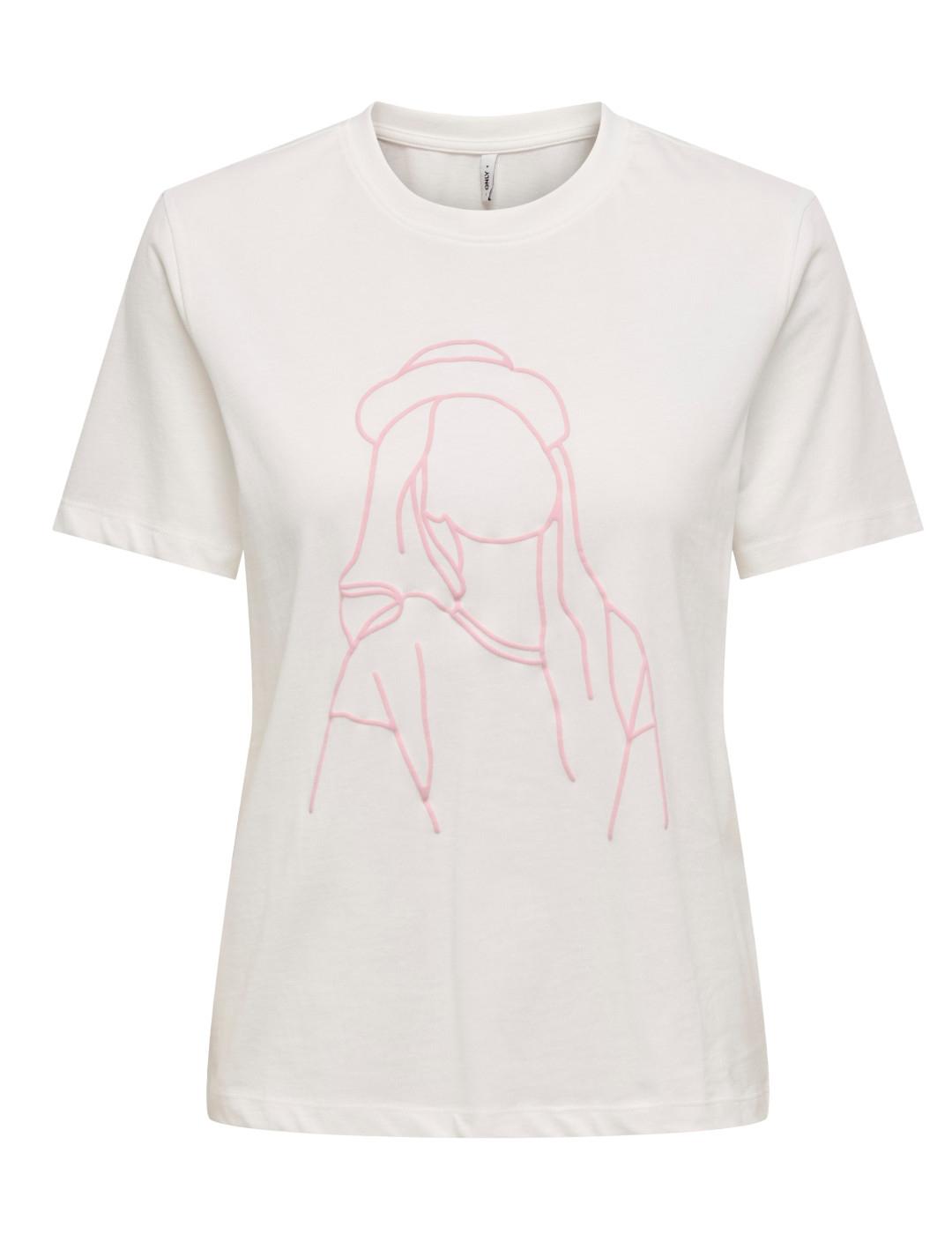 Camiseta Only Odessa blanca silueta manga corta para mujer