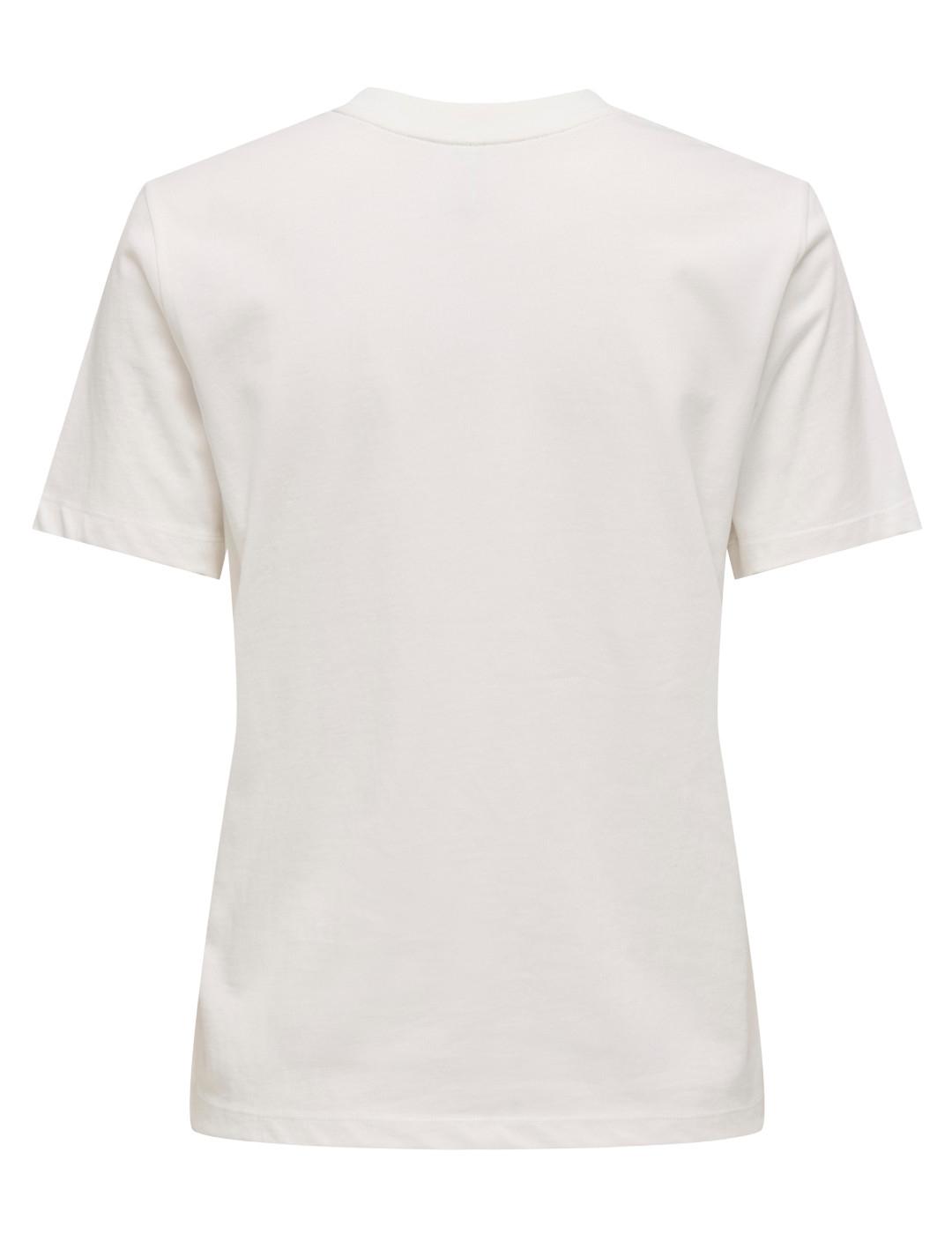 Camiseta Only Odessa blanca silueta manga corta para mujer