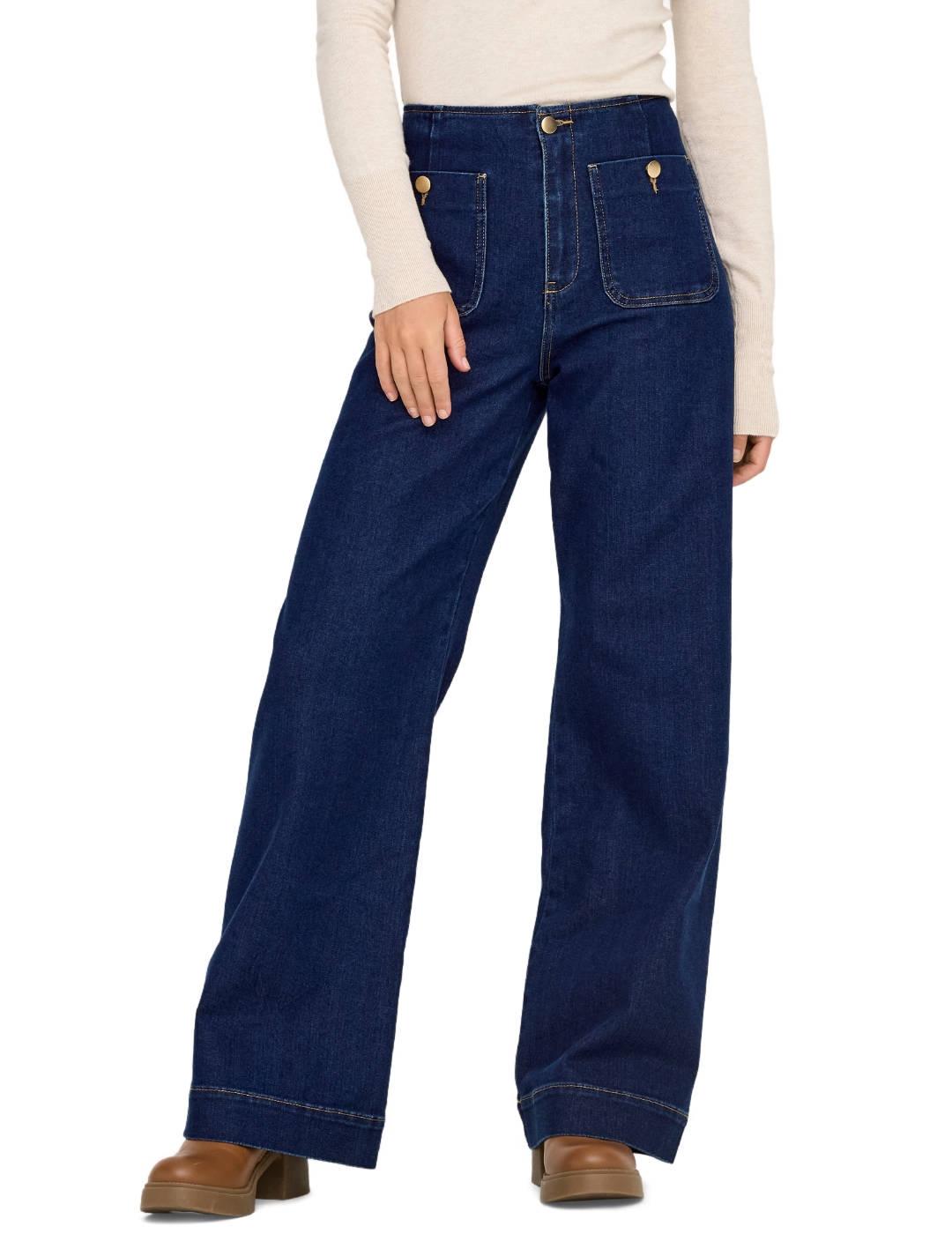 Vaquero Only Madeline azul oscuro wide fit para mujer