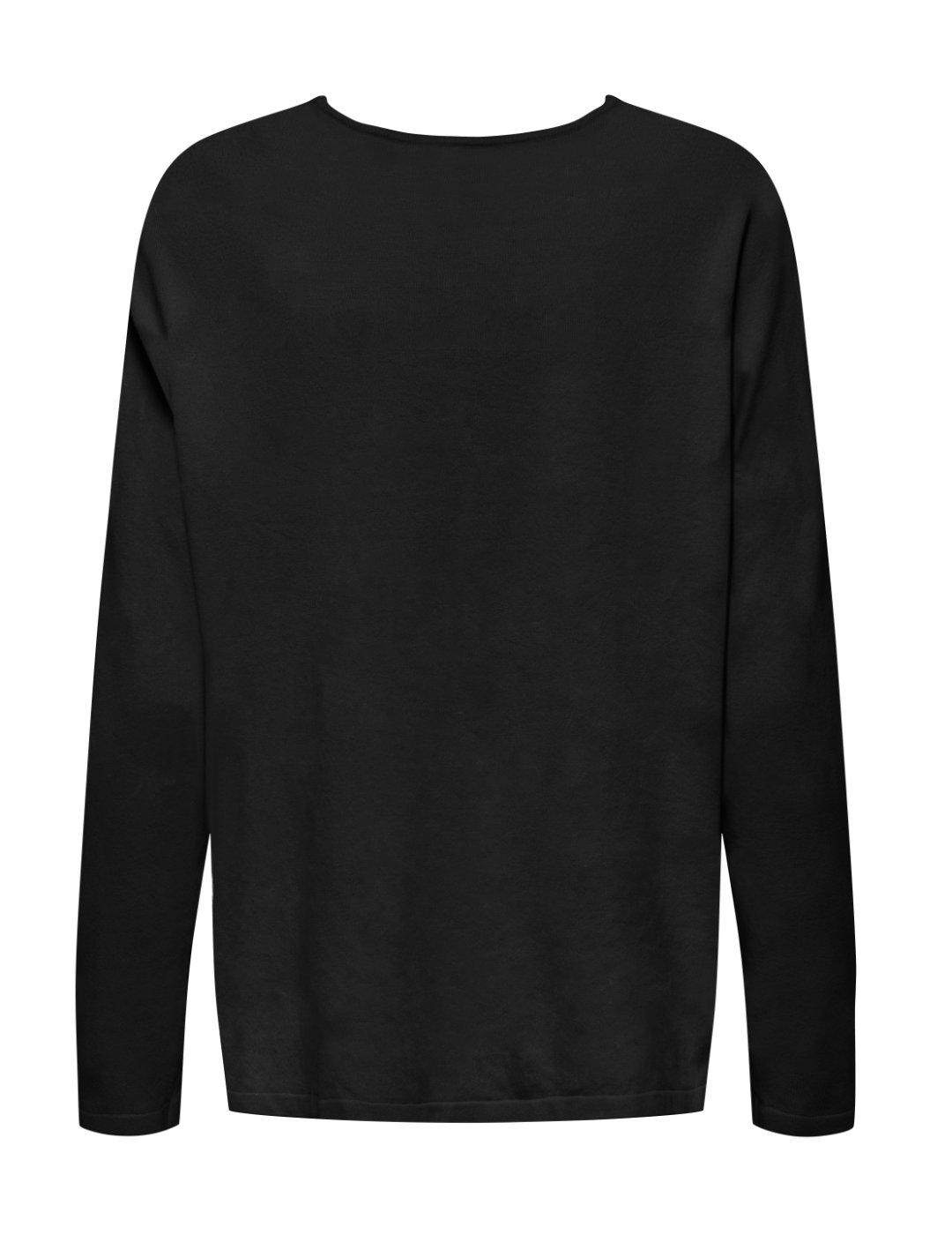 Jersey Only Amalio cuello pico negro manga larga de mujer