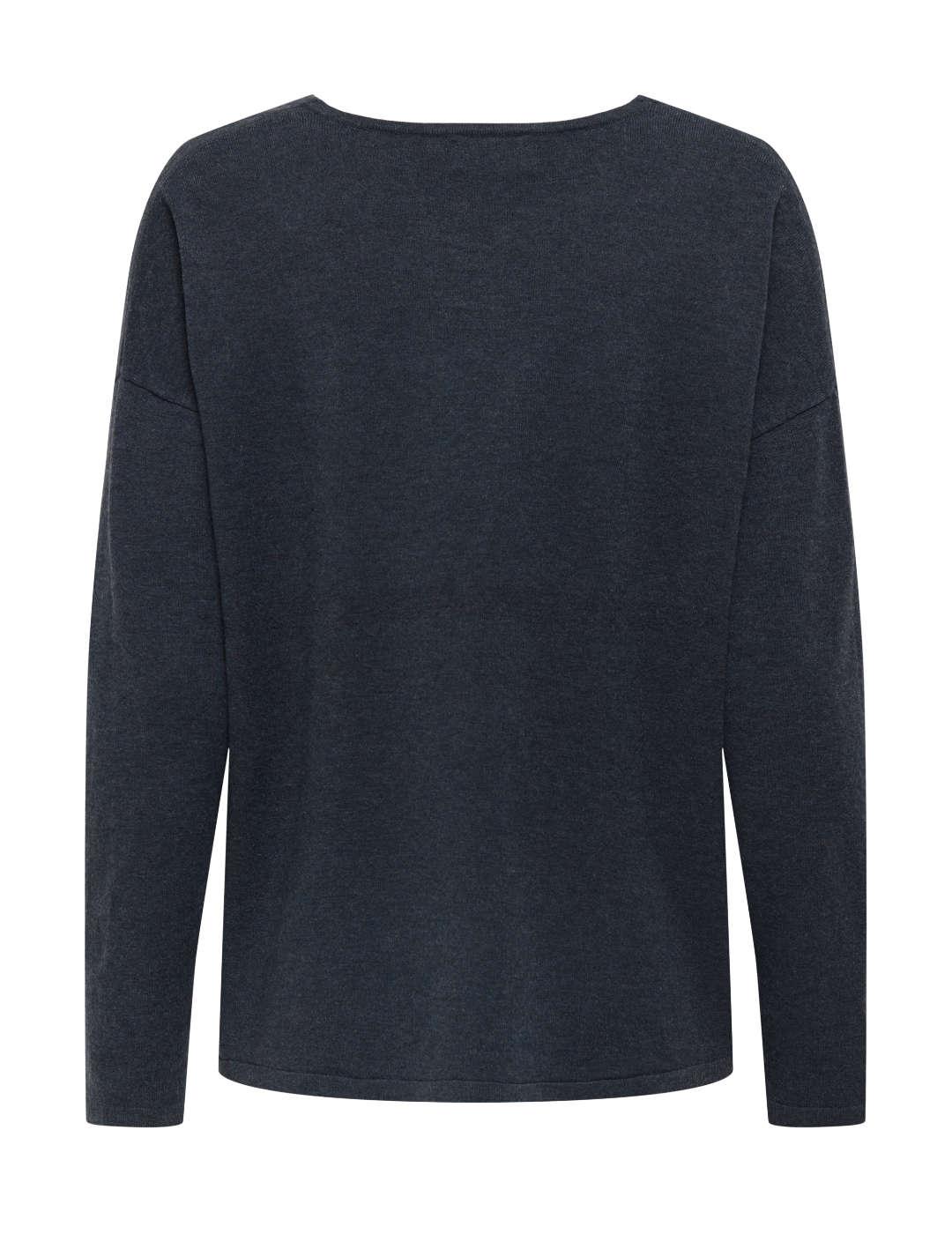 Jersey Only Amalio cuello pico azul manga larga de mujer