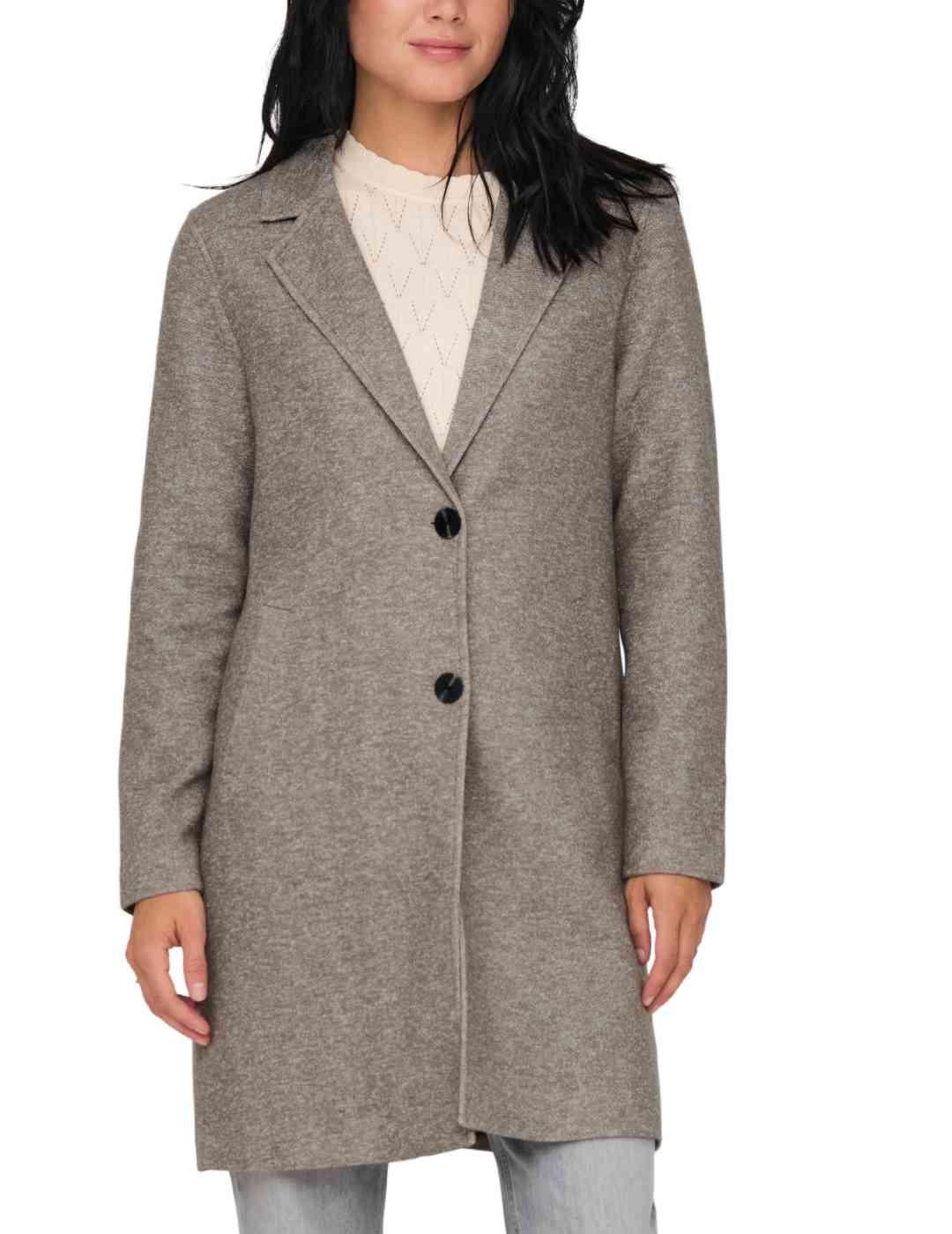 Abrigo largo Only Sedona beige hombros caídos para mujer