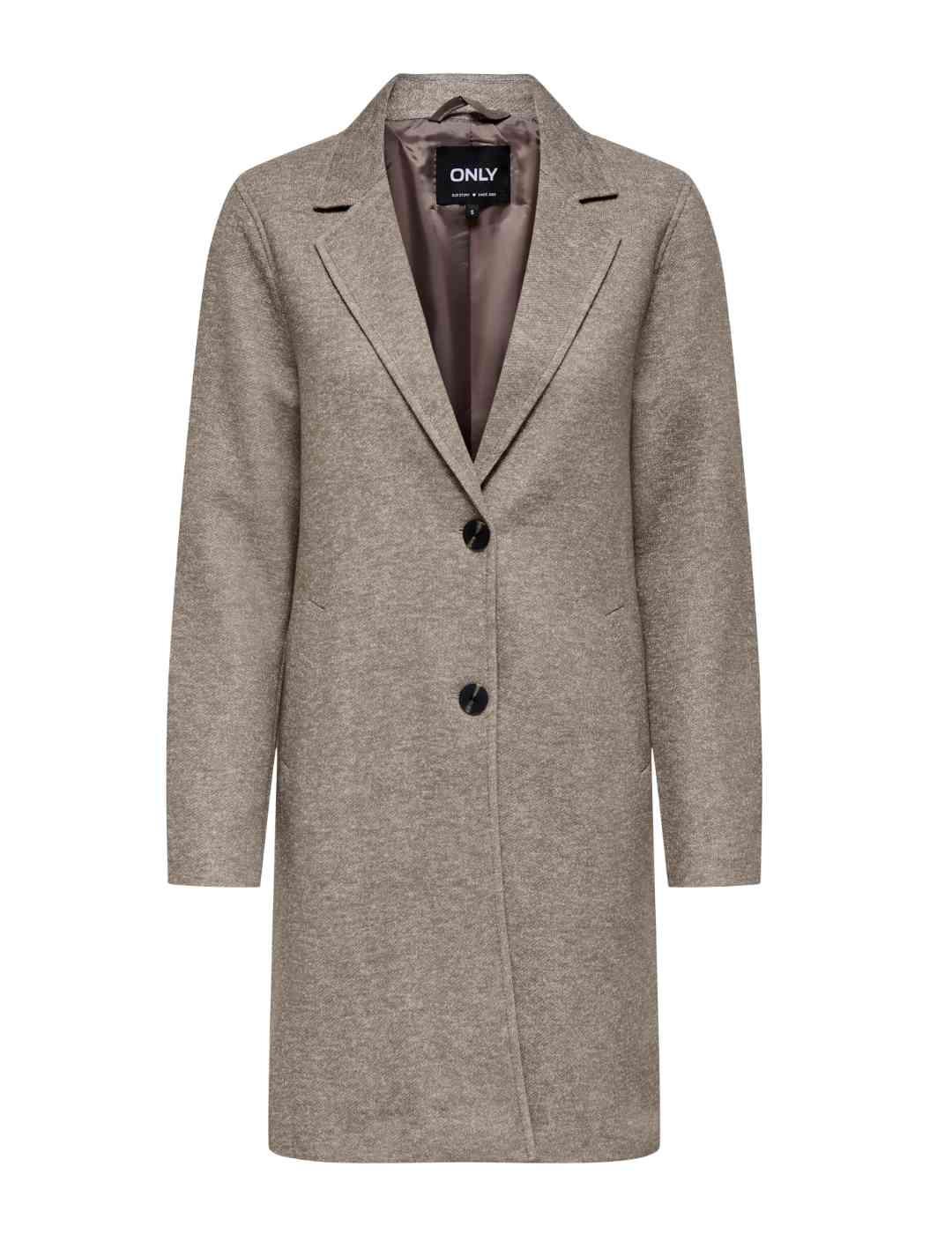 Abrigo largo Only Sedona beige hombros caídos para mujer