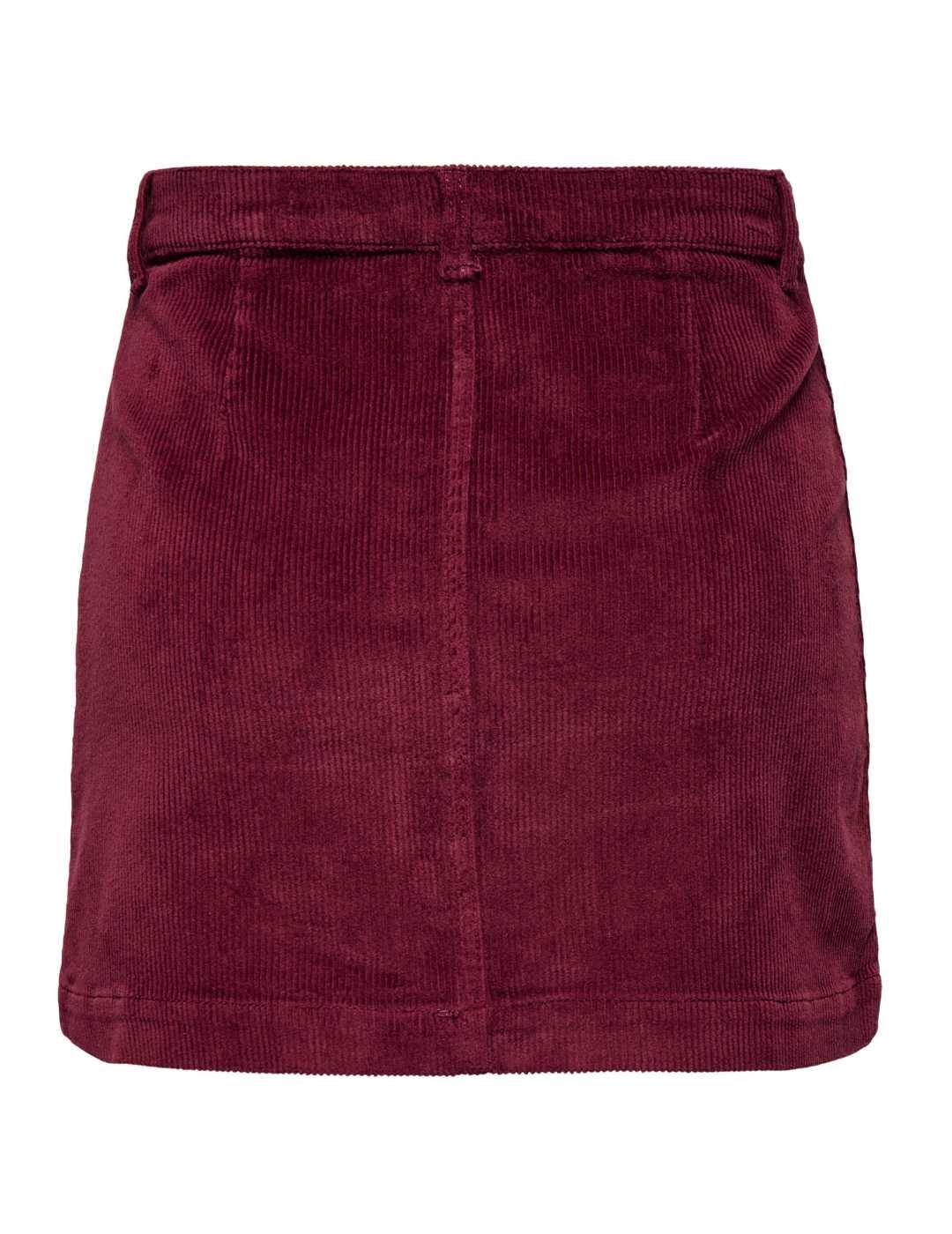 Falda Only Amazing pana granate de mujer-&