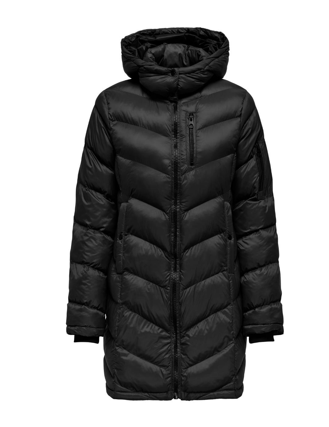 Plumas Only Thaia largo negro acolchado para mujer