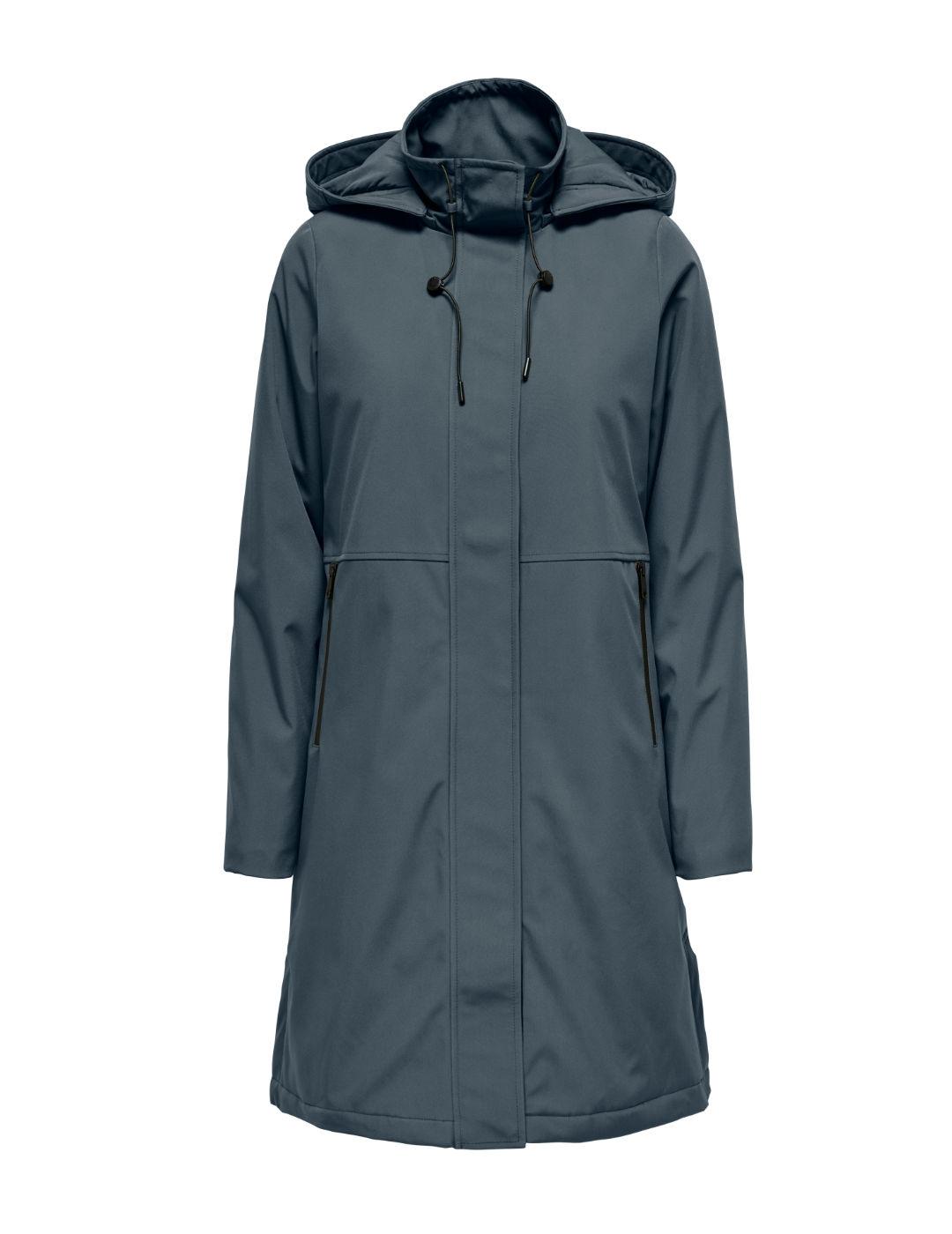 Parka Only Kara azul índigo con capucha para mujer