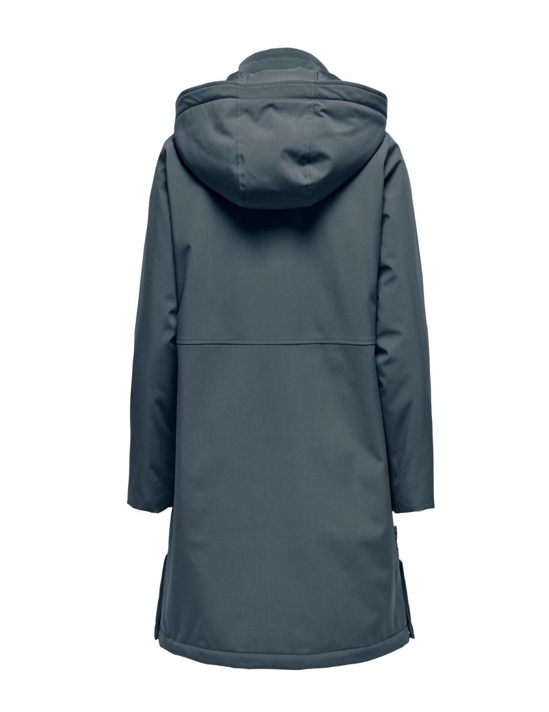 Parka Only Kara azul índigo con capucha para mujer