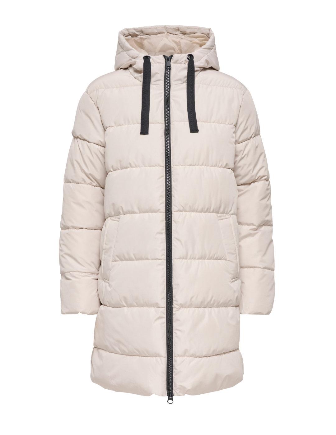 Plumas Only Clair crudo acolchado con capucha para mujer