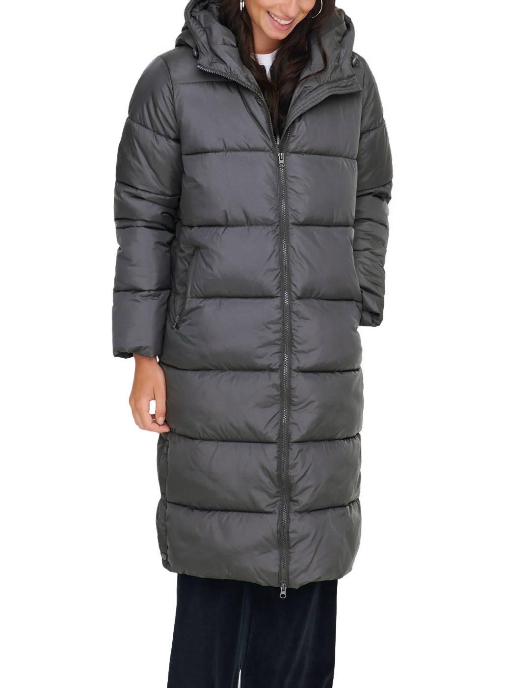 Plumas Only Montana gris largo acolchado para mujer