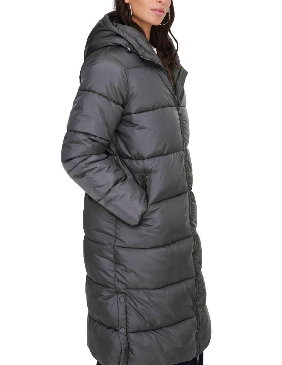 Plumas Only Montana gris largo acolchado para mujer