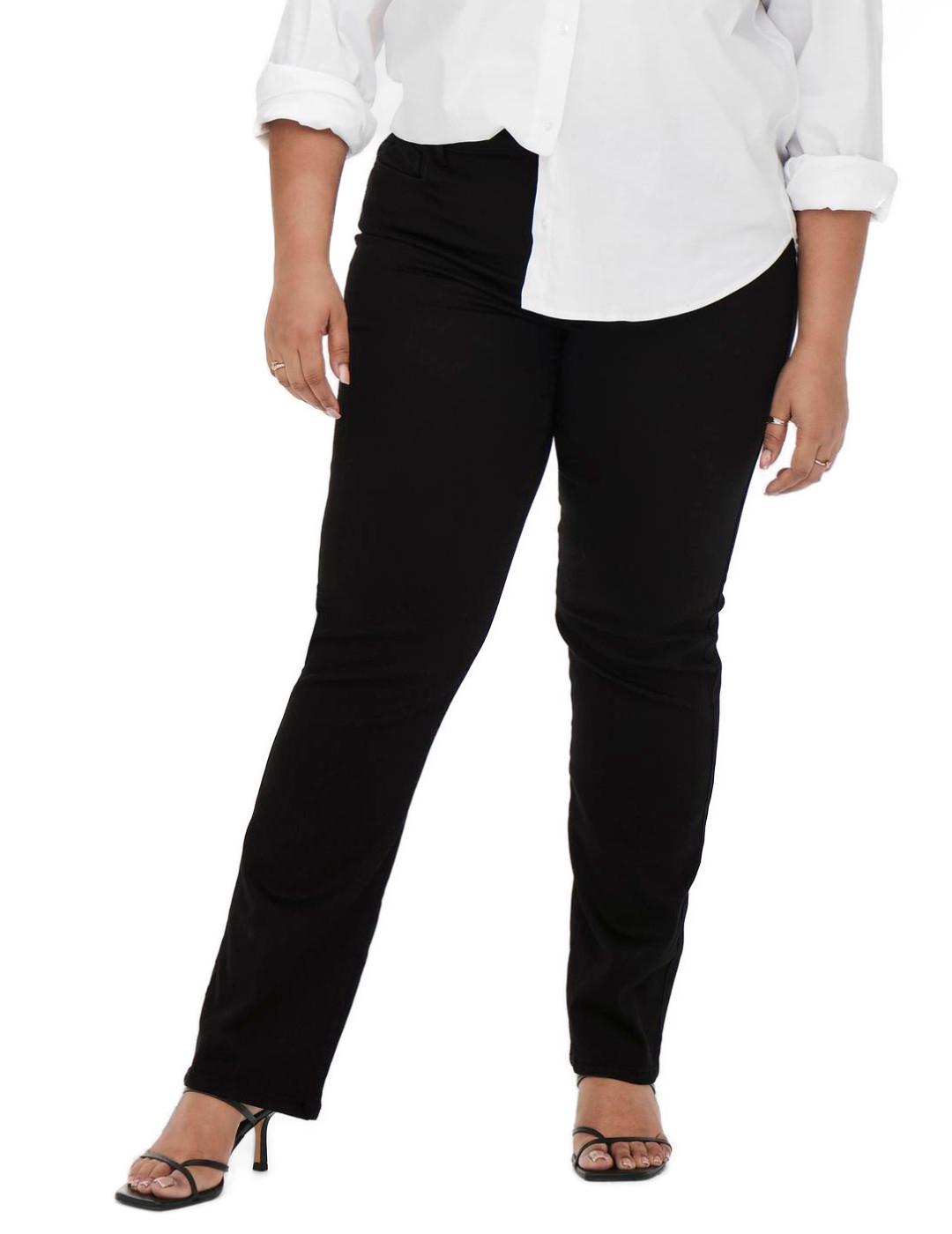 Pantalón vaquero Only Carmakoma negro straight para mujer