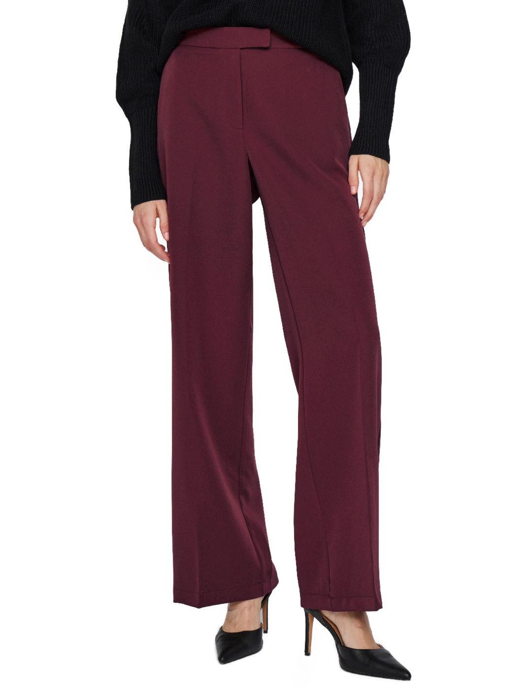 Pantalón Vila Sosa granate de traje regular fit para mujer
