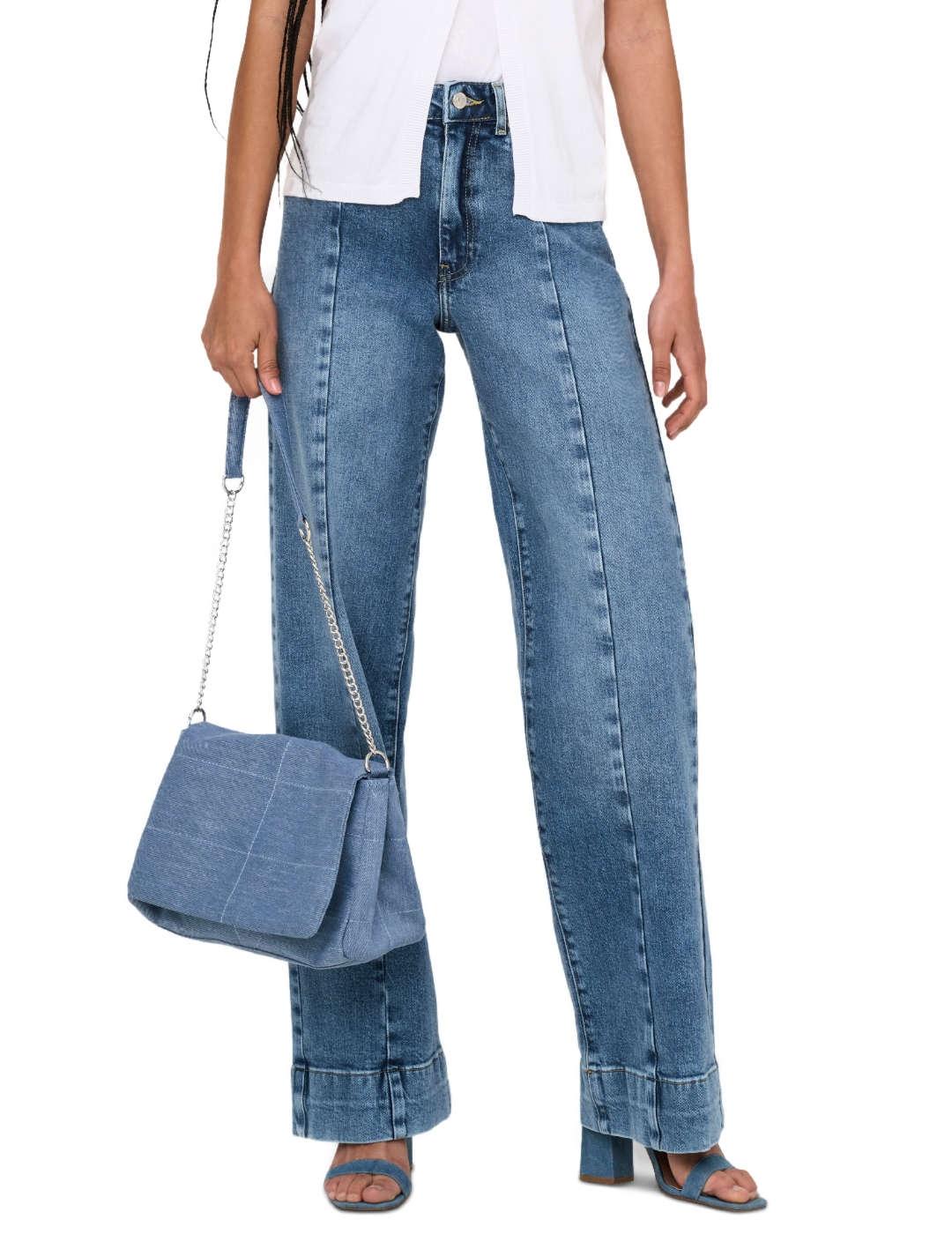 Pantalón vaquero Only Juicy nervio azul medio para mujer