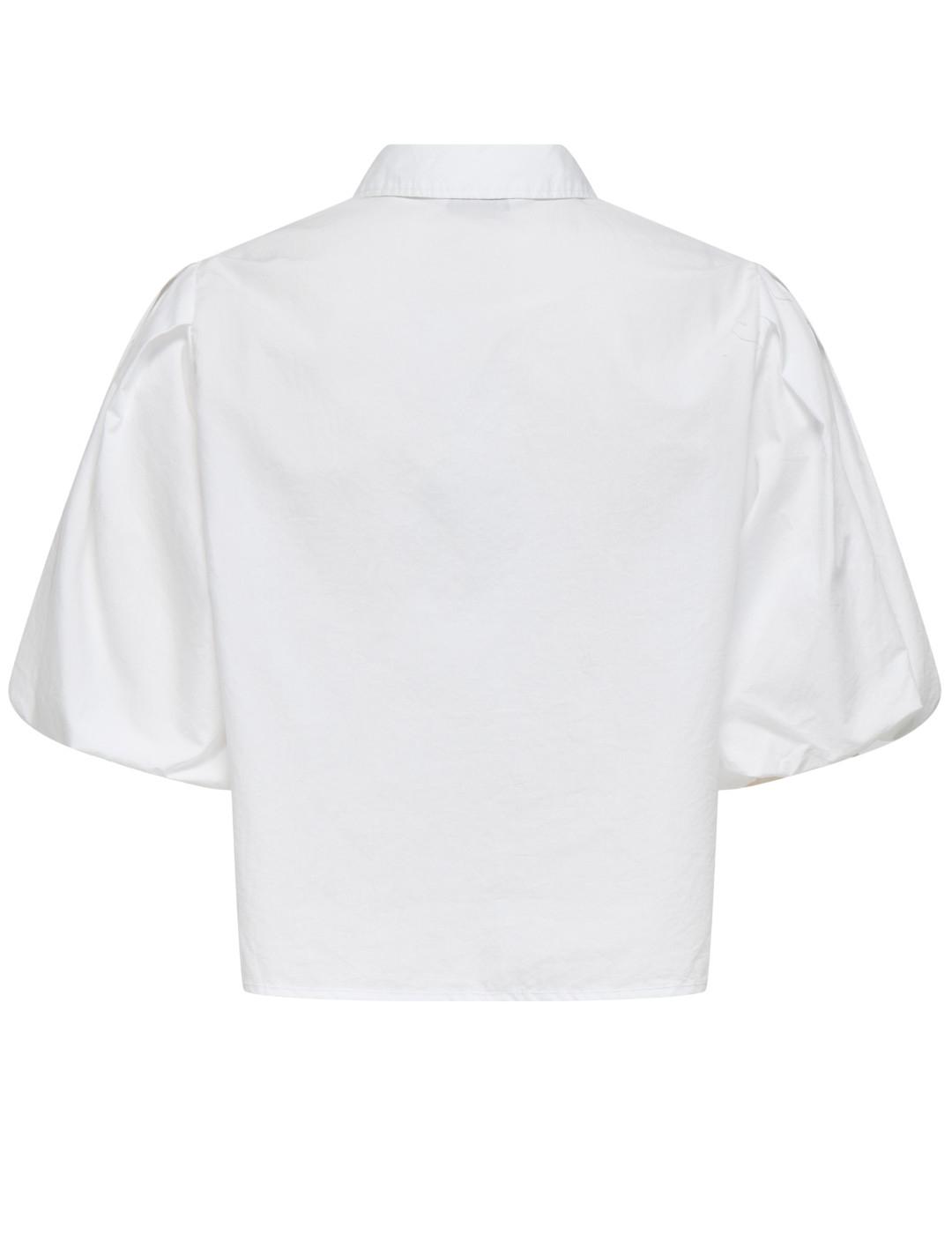 Camisa Only Tiella blanca manga globo cropped para mujer