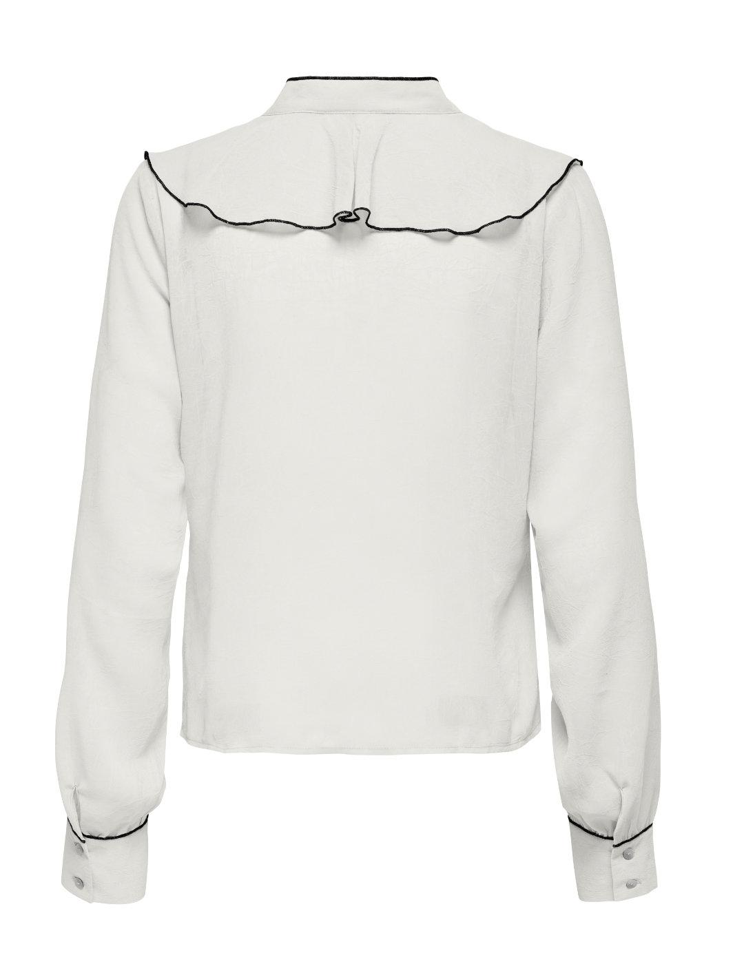 Camisa Only Viber blanca volante de mujer-Sh