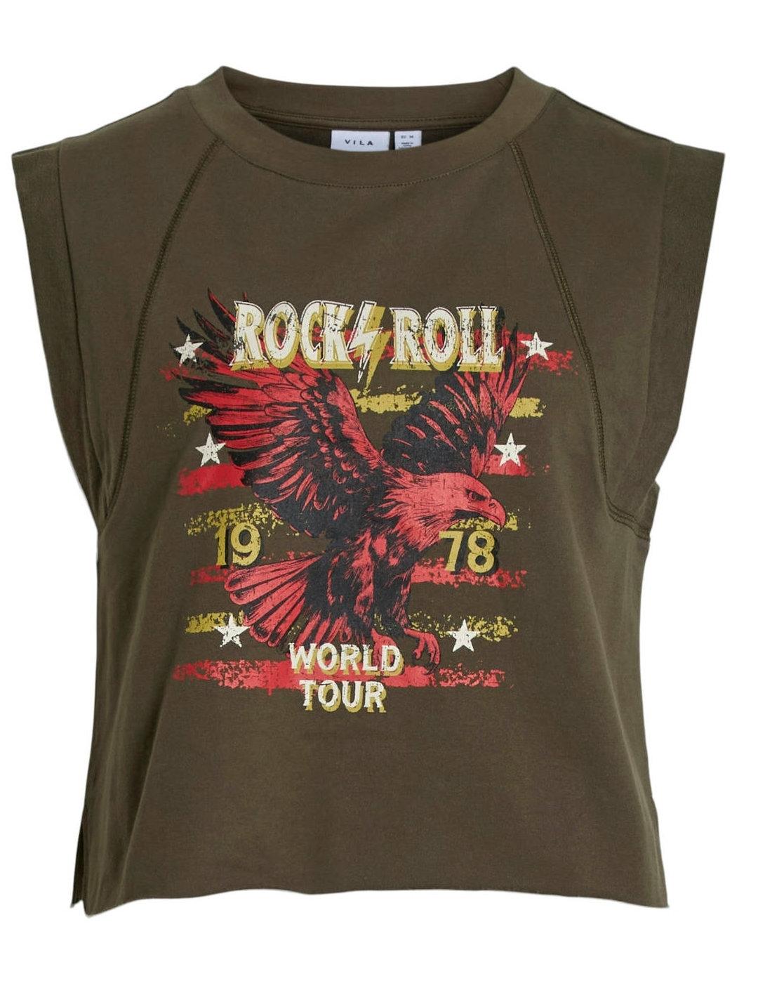 Camiseta Vila Vedi sisa verde Rock&Roll para mujer