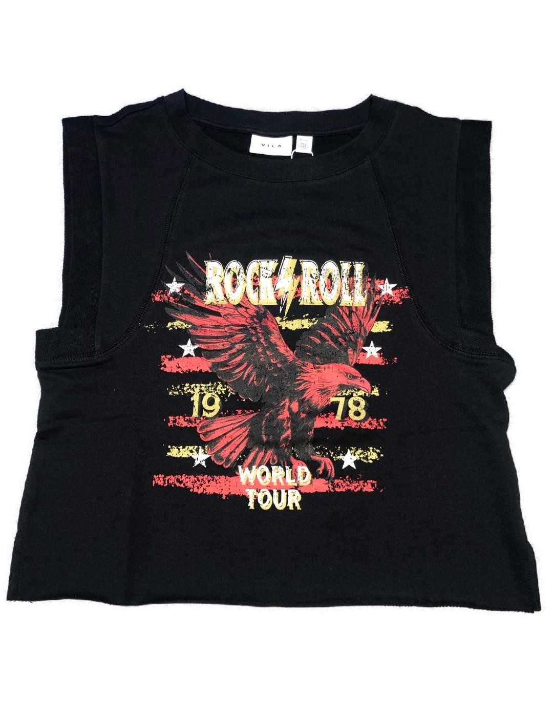 Camiseta Vila Vedi sisa negro Rock & Roll para mujer