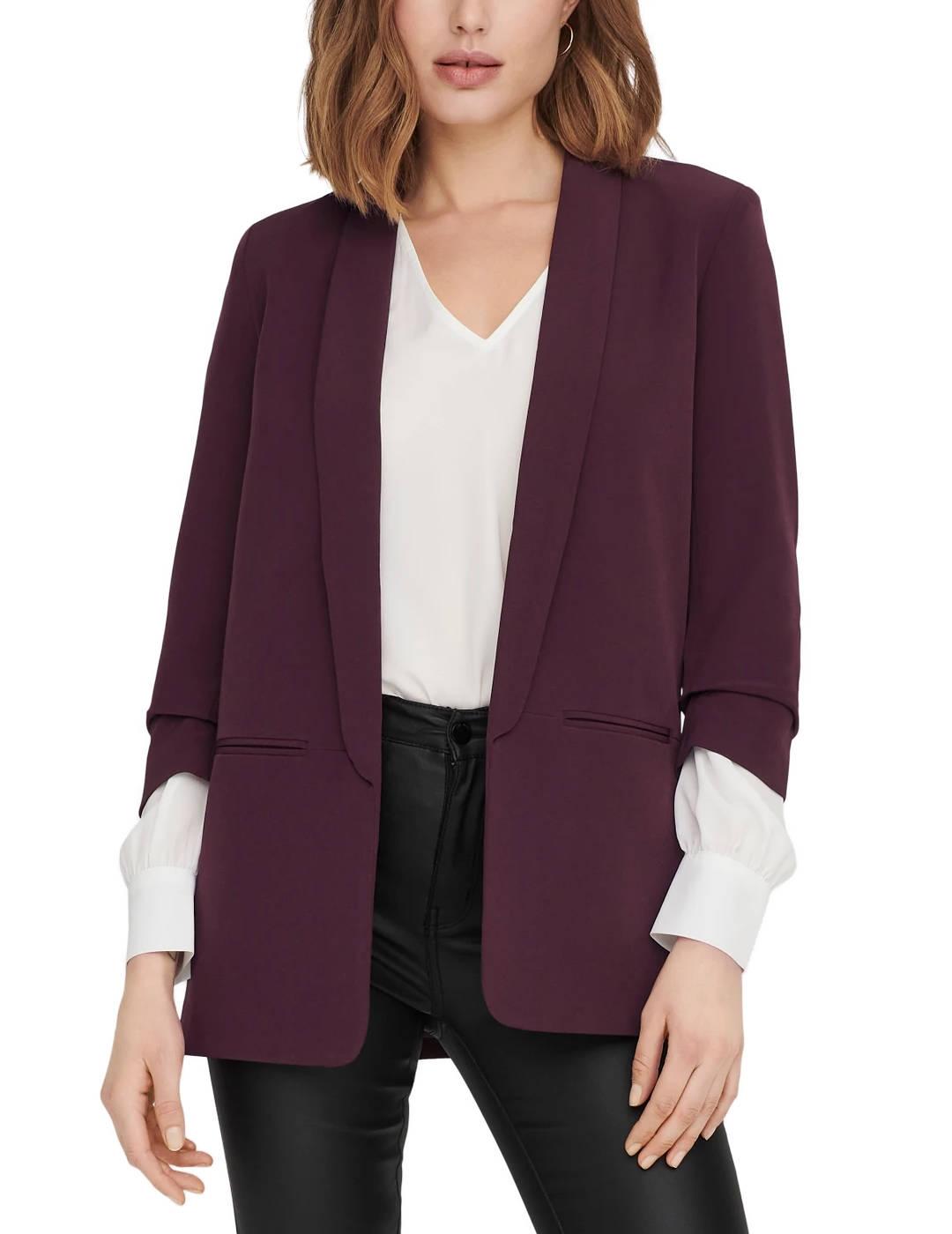 Blazer Only Elly granate mangas 3/4 para mujer