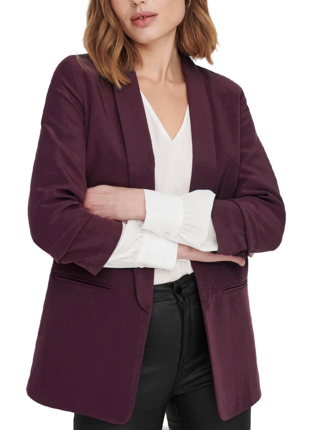 Blazer Only Elly granate mangas 3/4 para mujer