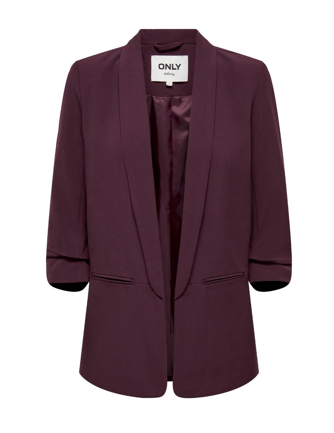 Blazer Only Elly granate mangas 3/4 para mujer