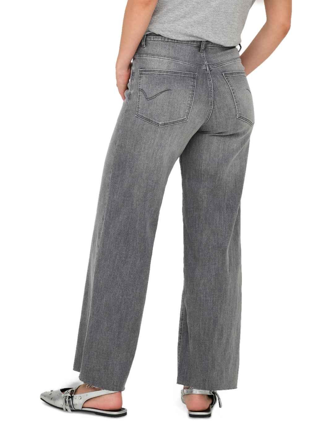 Vaquero Only Madison crop gris desgastado wide fit de mujer
