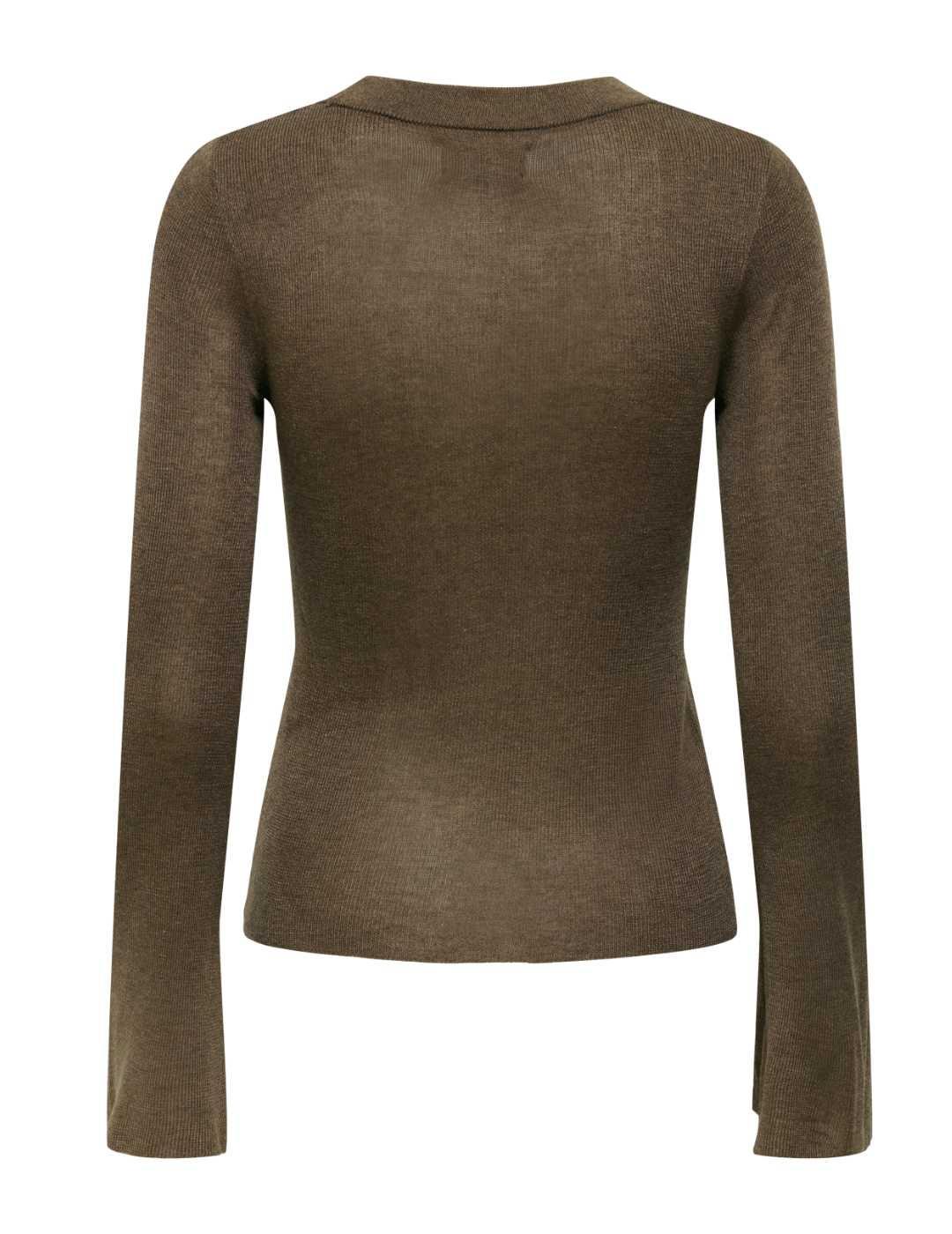 Jersey Only Tara marrón manga larga para mujer