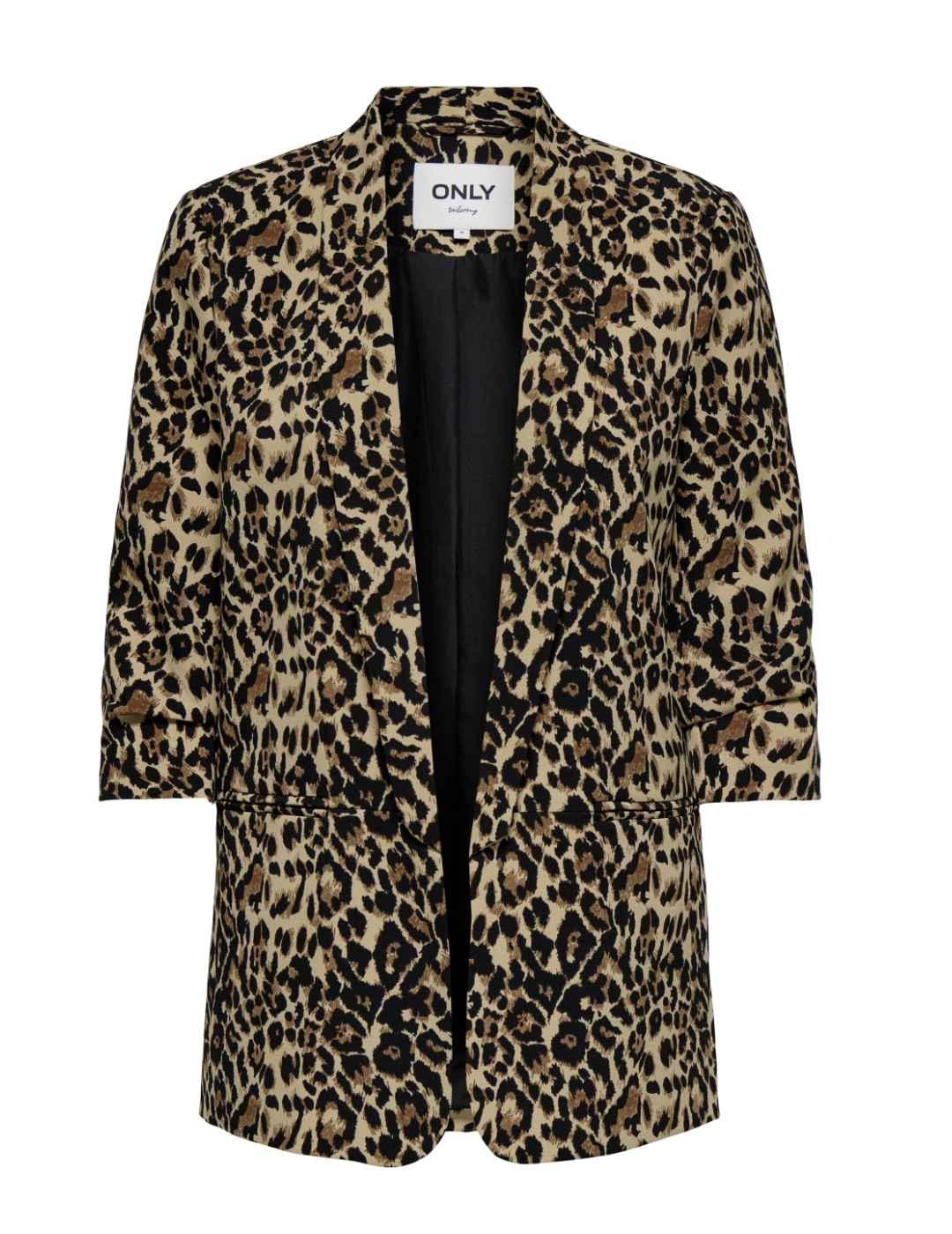 Blazer Only Elly leopardo mangas 3/4 para mujer