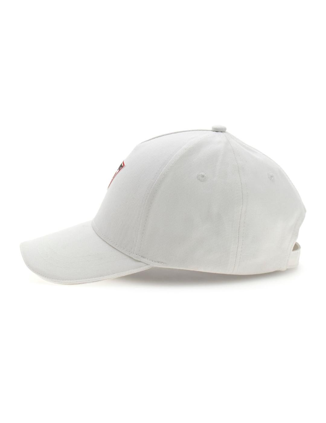Gorra beisbolera Guess Triangle blanca logo para hombre