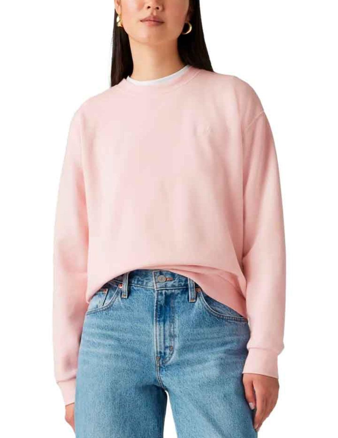 Sudadera Levi's® Red Tab™ rosa palo afelpada de mujer