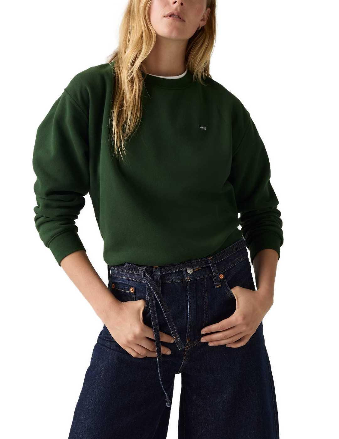 Sudadera Levi's® Red Tab™verde pino afelpada de mujer
