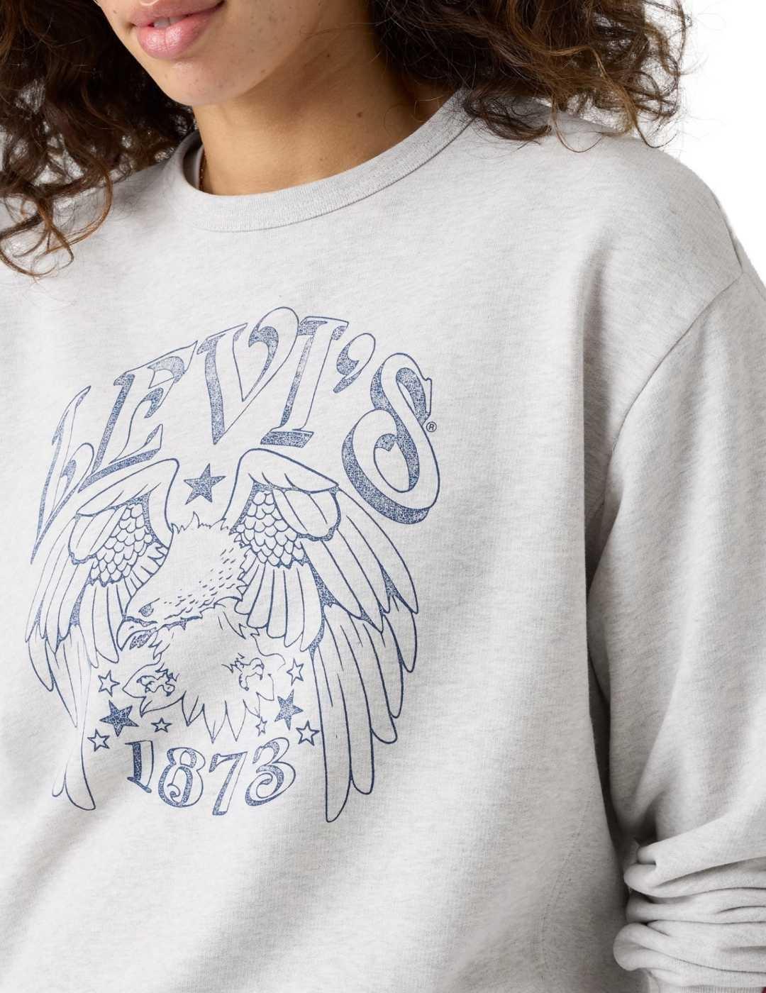 Sudadera Levi's® Red Tab™gris claro dibujo águila de mujer