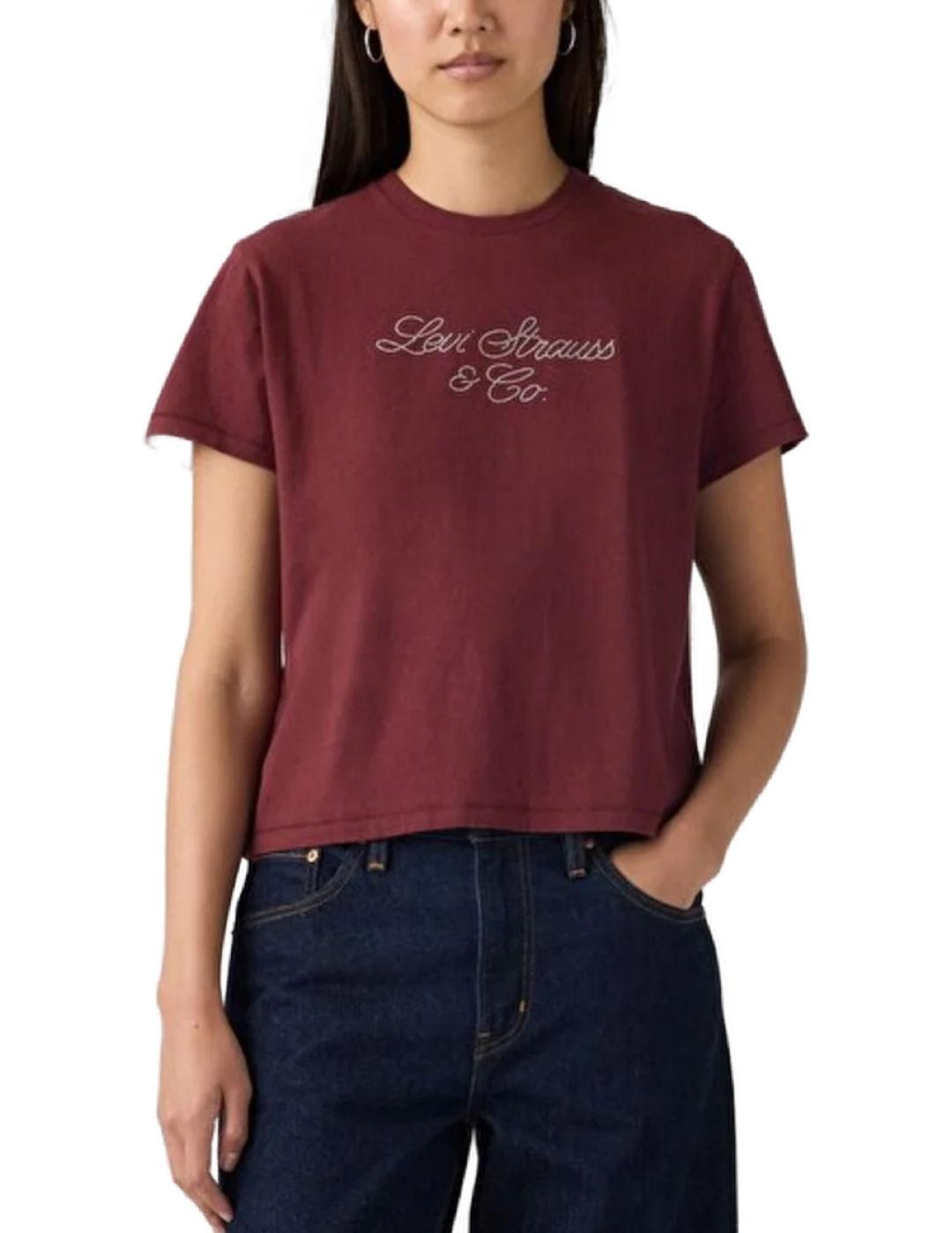 Camiseta Levi's grafica diamantes granate de mujer