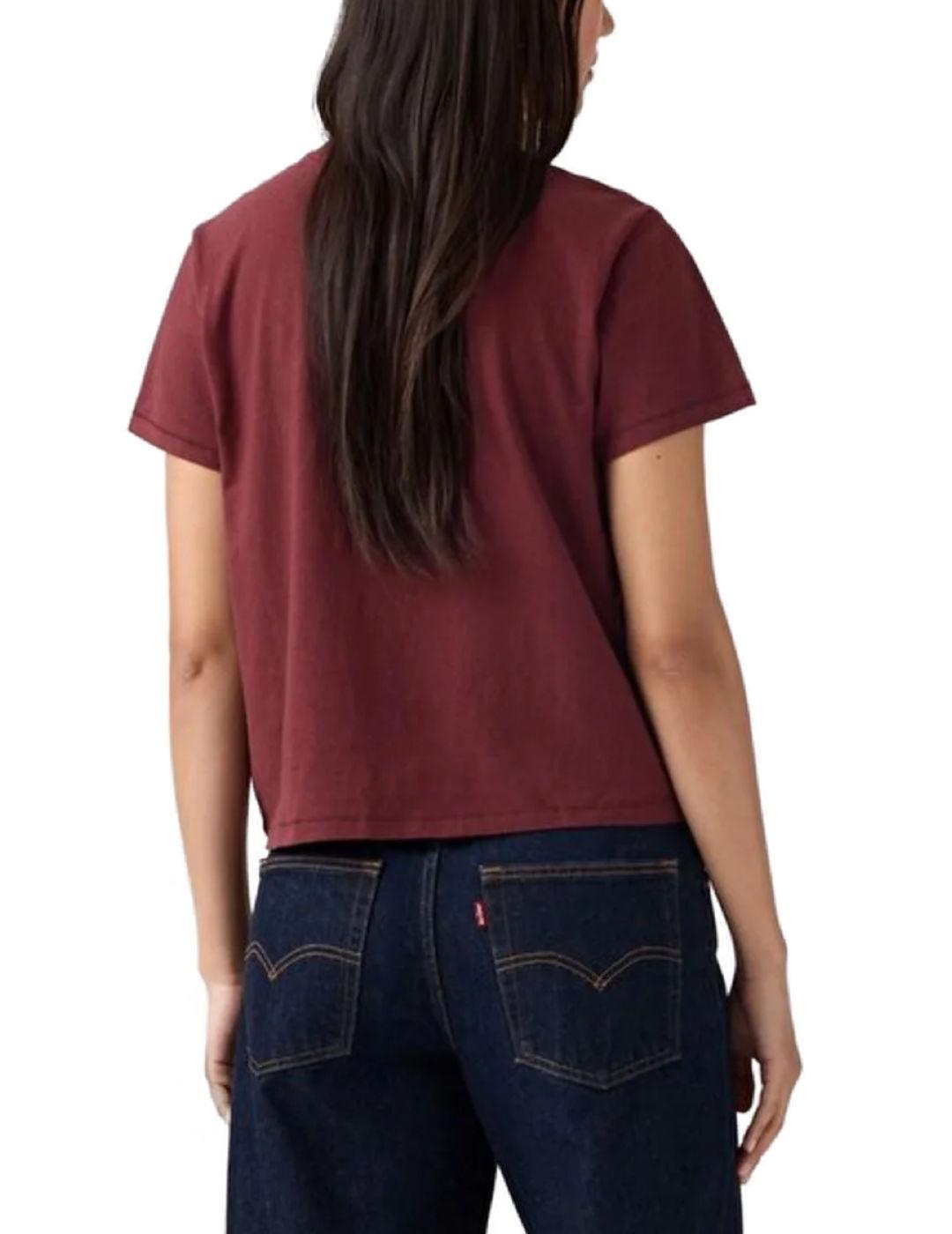 Camiseta Levi's grafica diamantes granate de mujer