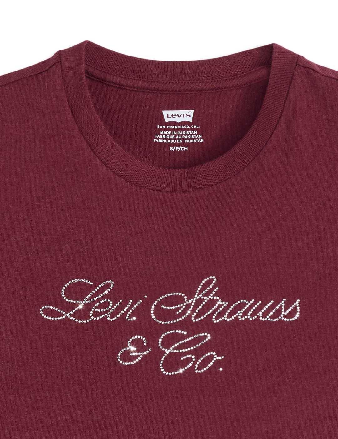 Camiseta Levi's grafica diamantes granate de mujer