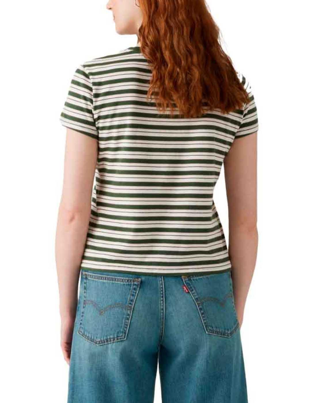 Camiseta Levi's® Red Tab™ verde rayas blancas para mujer