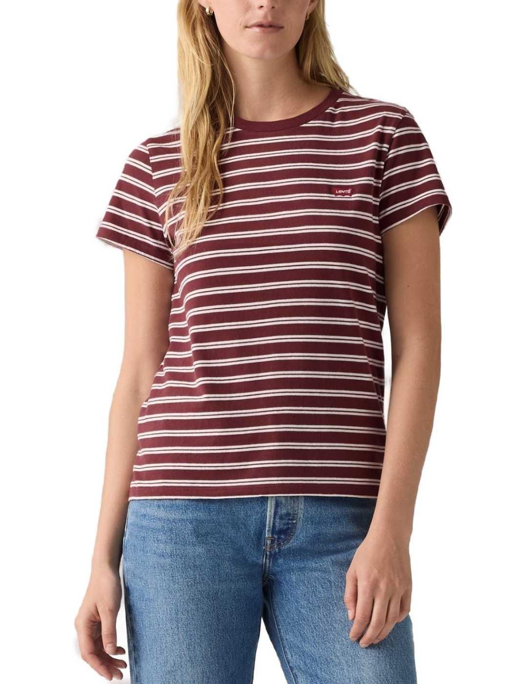 Camiseta Levi's® Red Tab™ rayas granates de mujer