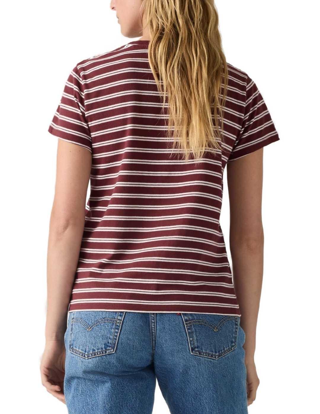 Camiseta Levi's® Red Tab™ rayas granates de mujer