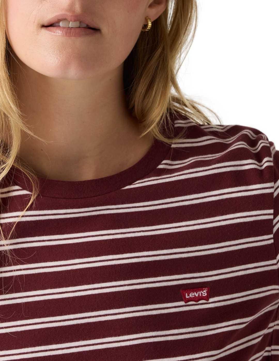 Camiseta Levi's® Red Tab™ rayas granates de mujer
